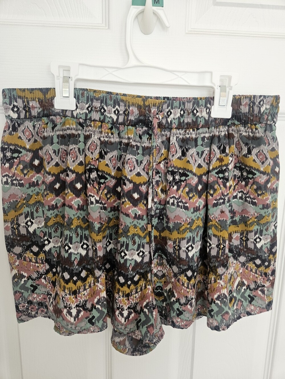 Boho Aztec Print Shorts Womens Large Flowy Lightweight Festival Summer